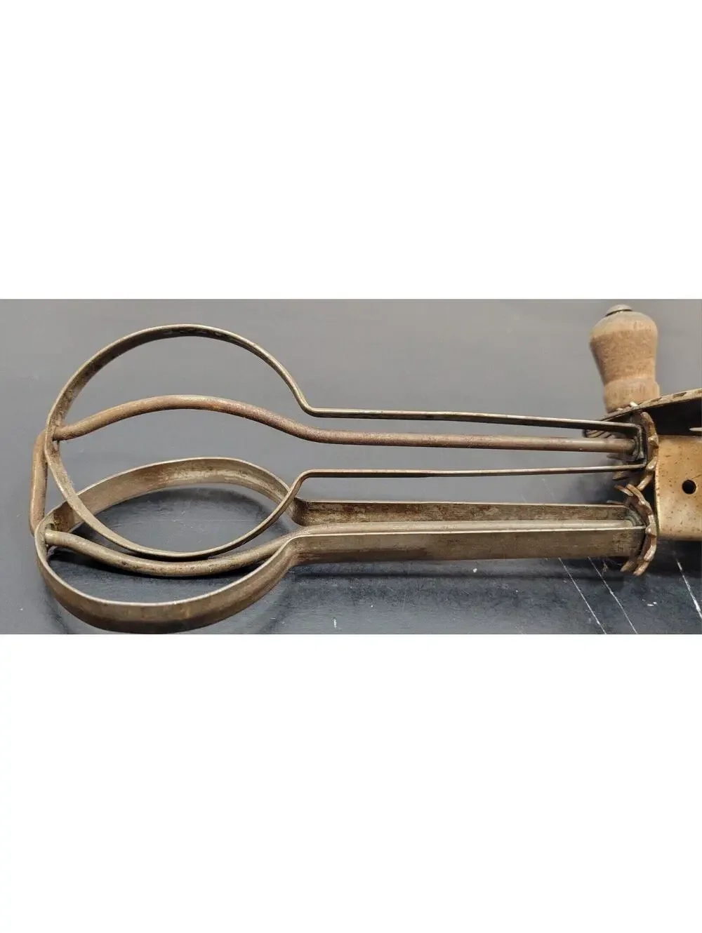 Vintage Antique Wood Handled Hand Mixer Egg Beaters Rustic - Lot of 2